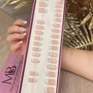 white French coffin with nail art