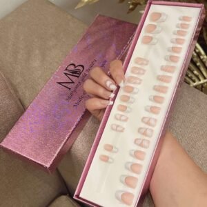 white French coffin with nail art