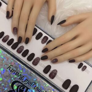 chocolate oval with ombre glitter