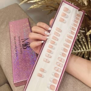 white French coffin with nail art