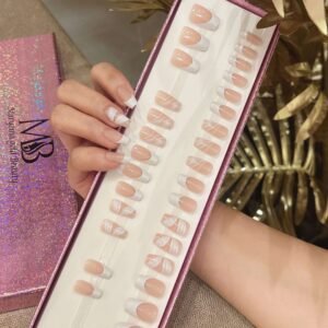 white French coffin with nail art
