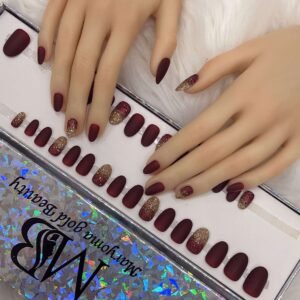 matt maroon with ombre glitter