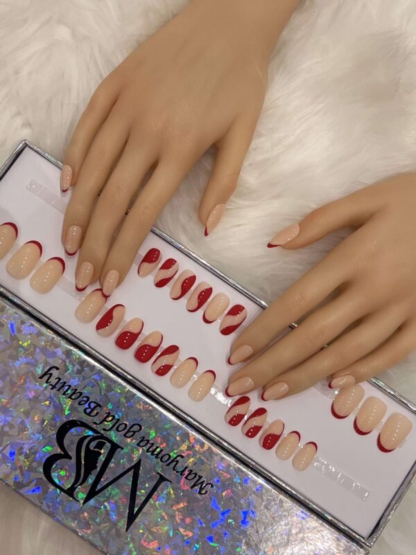 oval red French with skin base