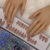 light nude medium coffin with nail art