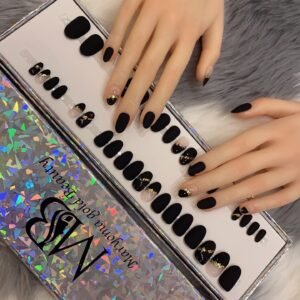 Smoky Black & Pinkish Grey with Golden Glitters