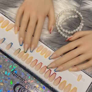 Light Brown with colorful Outlines
