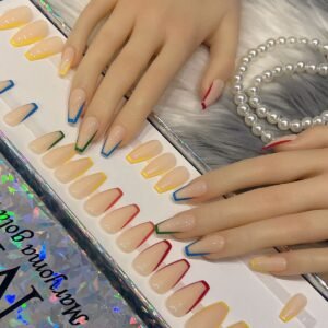 Light Brown with colorful Outlines