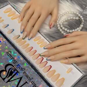Light Brown with colorful Outlines