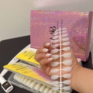 oval natural color full nail tips (new )