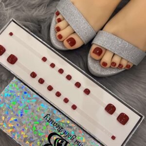 maroon feet nails