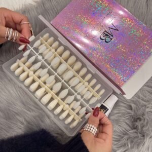short coffin natural color full nail tips (new)