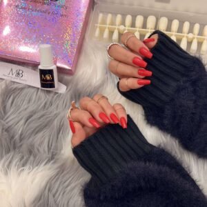 short coffin natural color full nail tips (new)