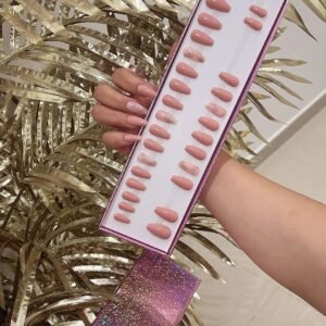 light pink nude medium coffin with pink marble