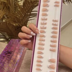 white french coffin with nail art