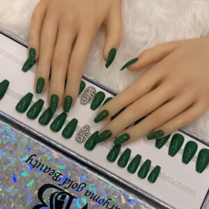 green medium coffin with crystal