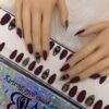 maroon matt sharp with nail art