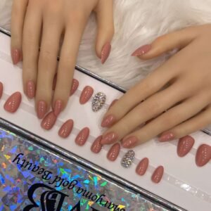 light pink nude baby sharp with crystal