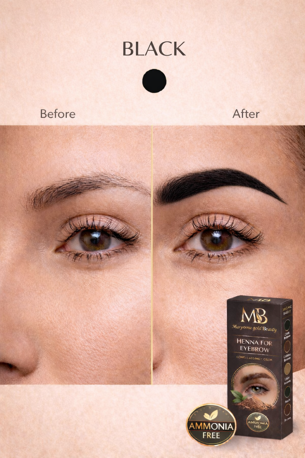 حنة حواجب بدرجة الأسود