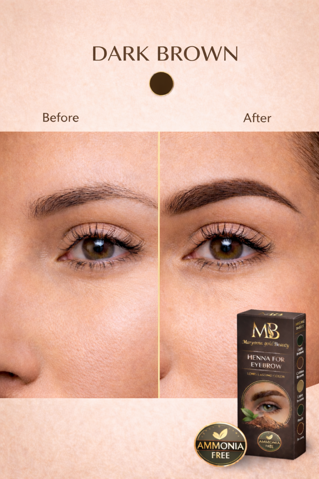 حنة حواجب بدرجة البني الغامق